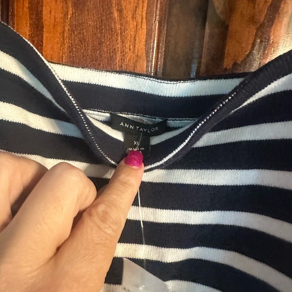 Ann Taylor Navy and White Striped Tank Top - Picture 4 of 4